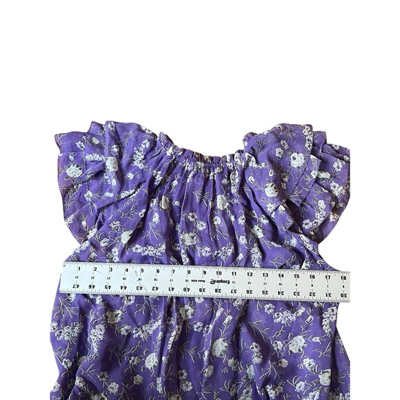 Ulla Johnson 100% Silk Ruffle Sleeve Peasant Blouse Top Floral Size 2 - Picture 5 of 8